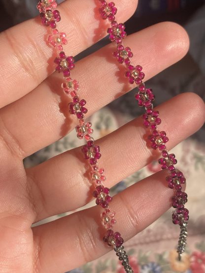 floral bracelet- burgandy - Image 2