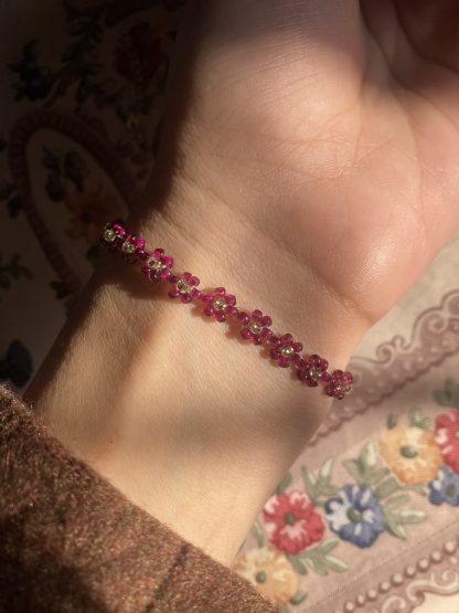 floral bracelet- burgandy - Image 3