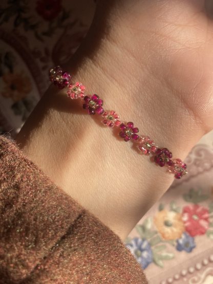 floral bracelet- burgandy - Image 4