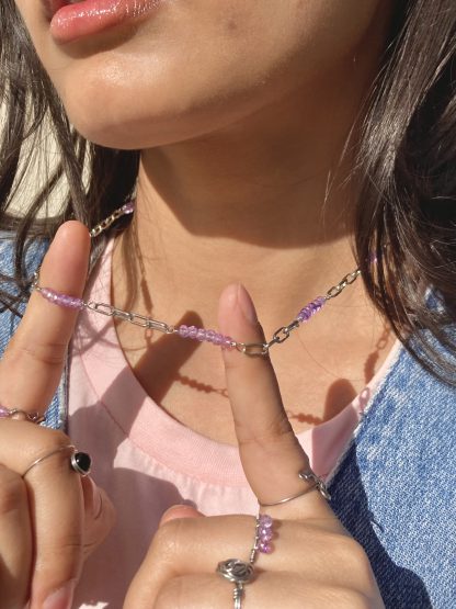 lavender crystal necklace