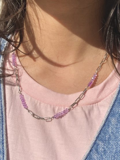 lavender crystal necklace - Image 2