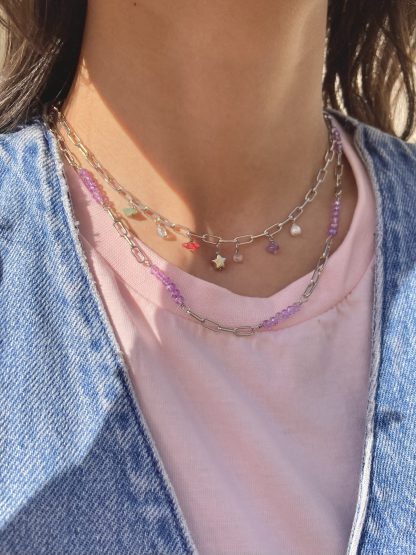 lavender crystal necklace - Image 5