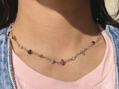 crystal chip necklace