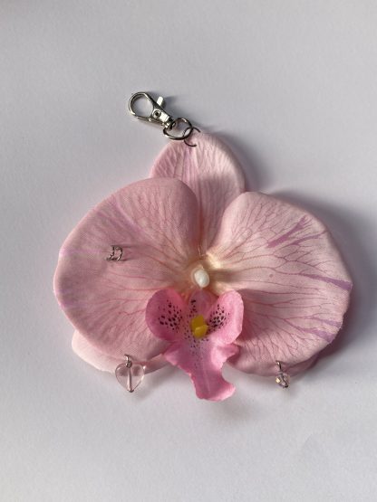 Orchid bag charm