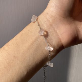Rose quartz crystal bracelet