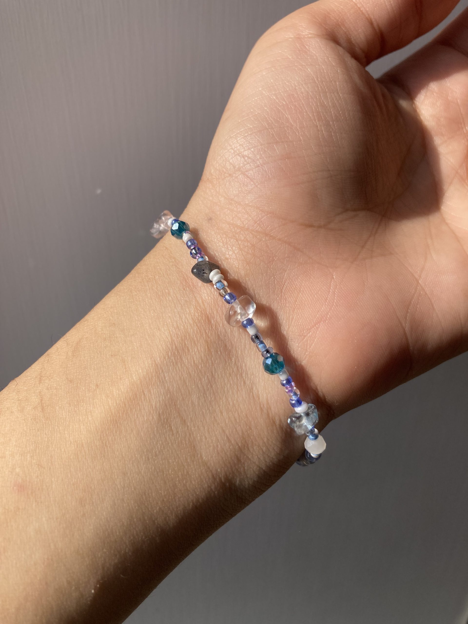 Blue beaded bracelet