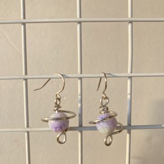 Saturn earings-purple